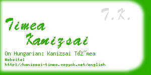 timea kanizsai business card